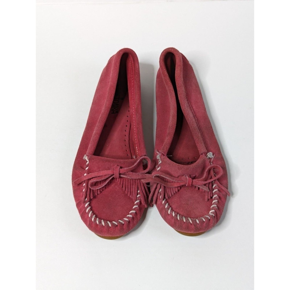 MINNETONKA Moccasins Women’s Shoe Size 9.5 Red Soft Sole Boho Fringe Shoes